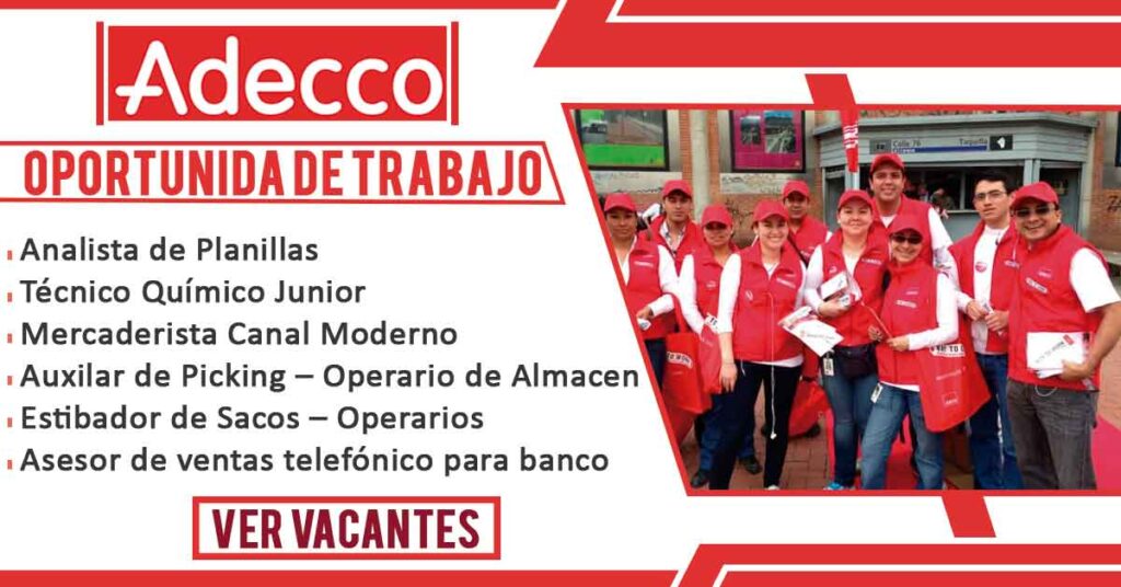 Trabajos de administracion adecco peru