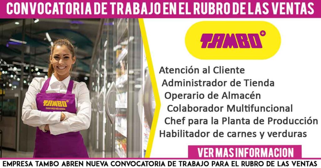 trabajo tambo ventas